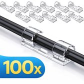 100x Kabelclips Zelfklevend Acryl - Kabelklemmen Bureau - Zonder Boren