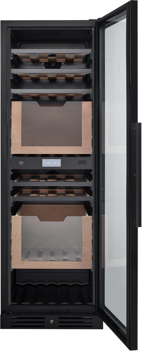 Nestor M - NWXP2123FN2 - Wijnklimaatkast - 123 Flessen - 2 Zones - 2 Lades voor rechtopstaande flessen - LED 3 kleuren - Koolstoffilter