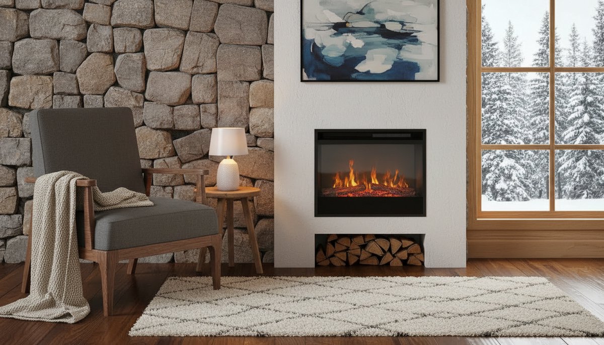 Elektrische sfeerhaard Casa Velluto Firenze – Vrijstaande open haard met LED vlameffect, draagbare elektrische kachel 2000W, verstelbare thermostaat en veiligheidsschakeling – Zwart, ideaal voor woonkamer en slaapkamer