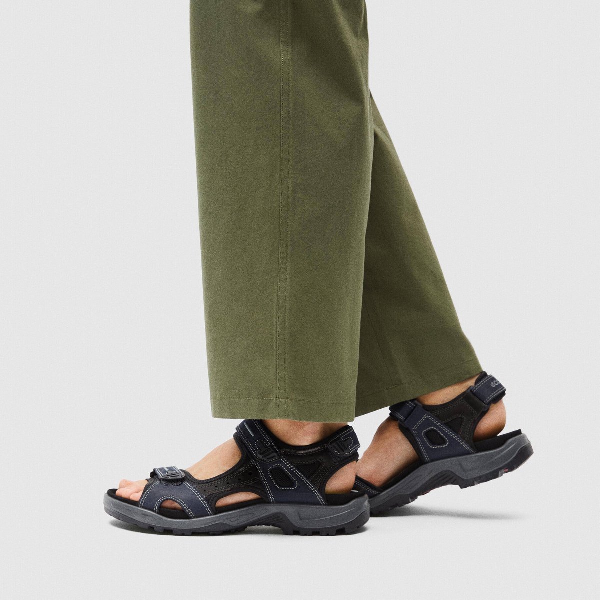 Ecco Receptor Sandalen zwart Leer - Maat 49