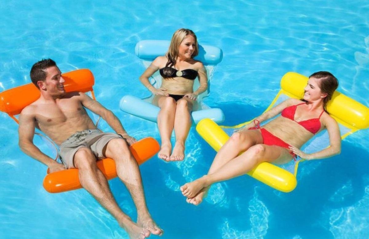 HOT Sports + Toys water hangmat opblaasbaar zwembad 80x110 cm multicolor.