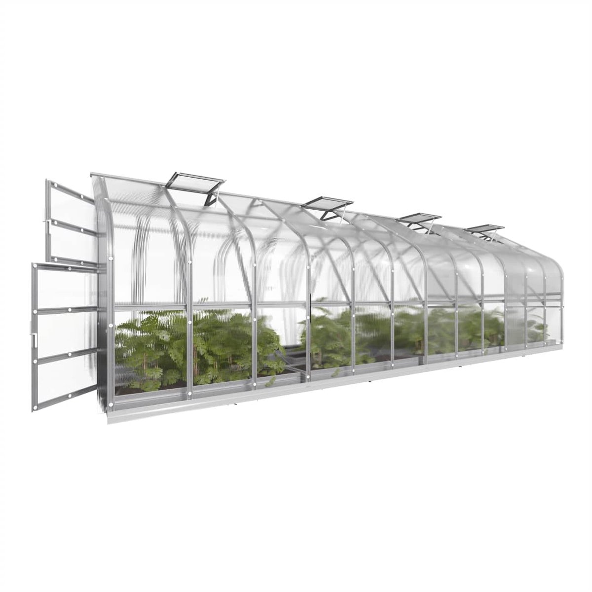 Klasika Polycarbonaat tuinkas 2,5x8m 20m² + 4 automatische dakramen