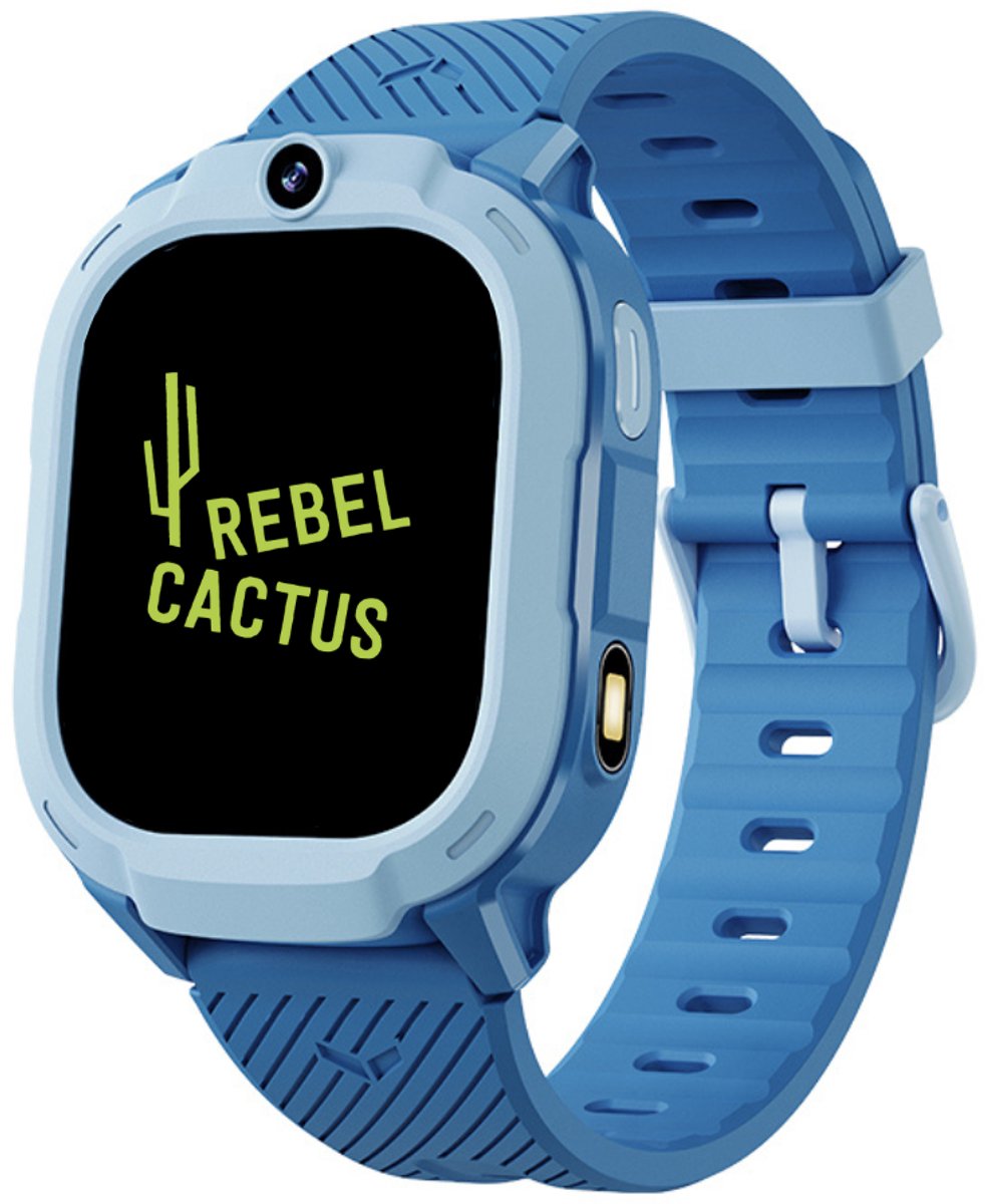Rebel Cactus SKY (Blauw) - kindersmartwatch - GPS tracker - Whatsapp - (video) bellen - SOS/Geofence - Groot display 1.75" - Gratis OuderApp - Batterij: 32uur - Alle wereldtalen - Geen internet en geen socials - Wel apps - Uit tijdens school - Wifi