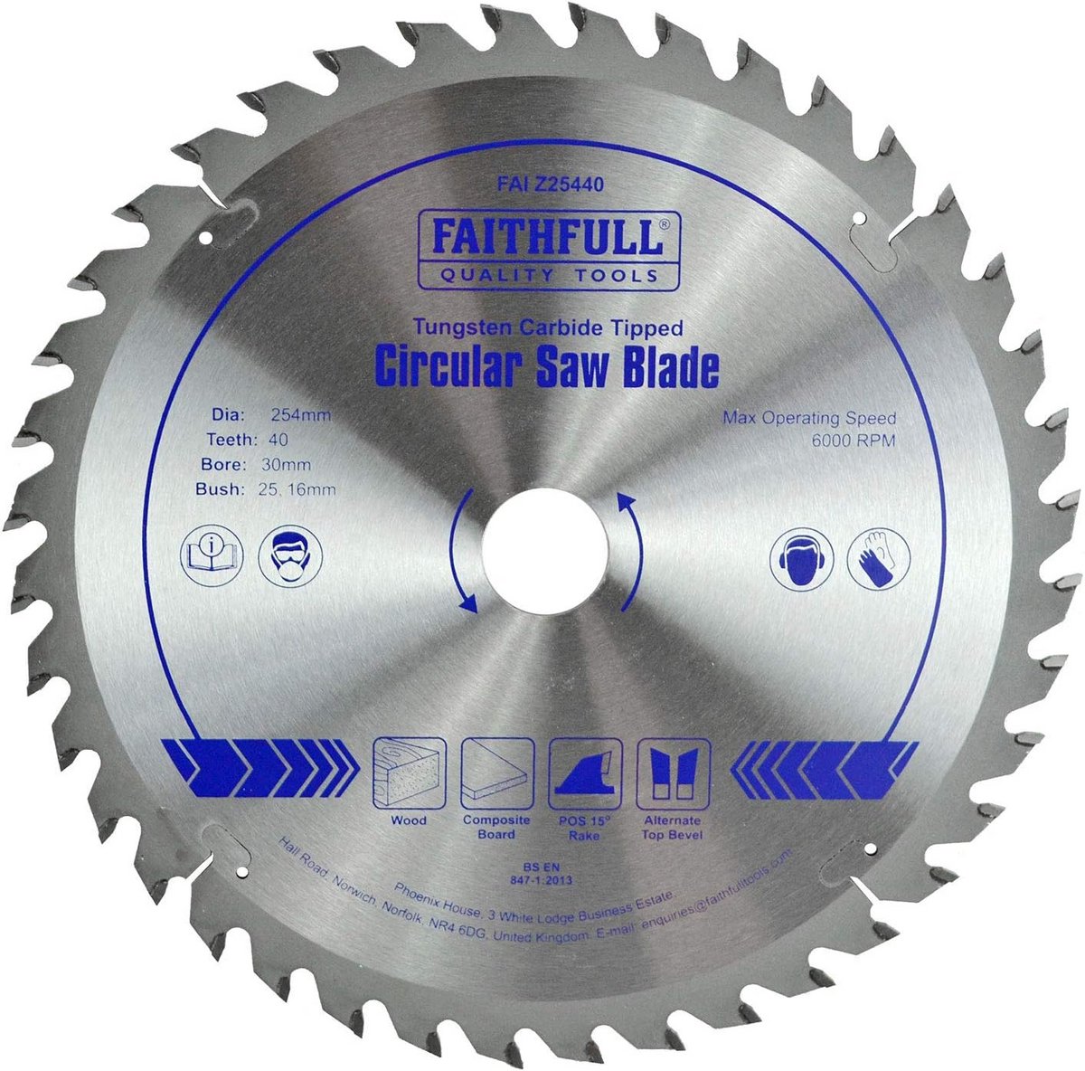 Cirkelzaagblad 254mm met 40 Tanden voor Hout - Universele Zaagblad