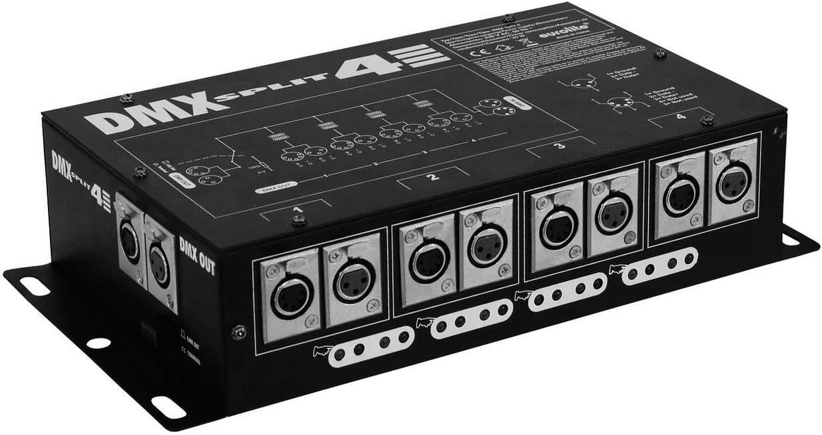DMX Splitter 4-weg voor Professionele Lichtsturing