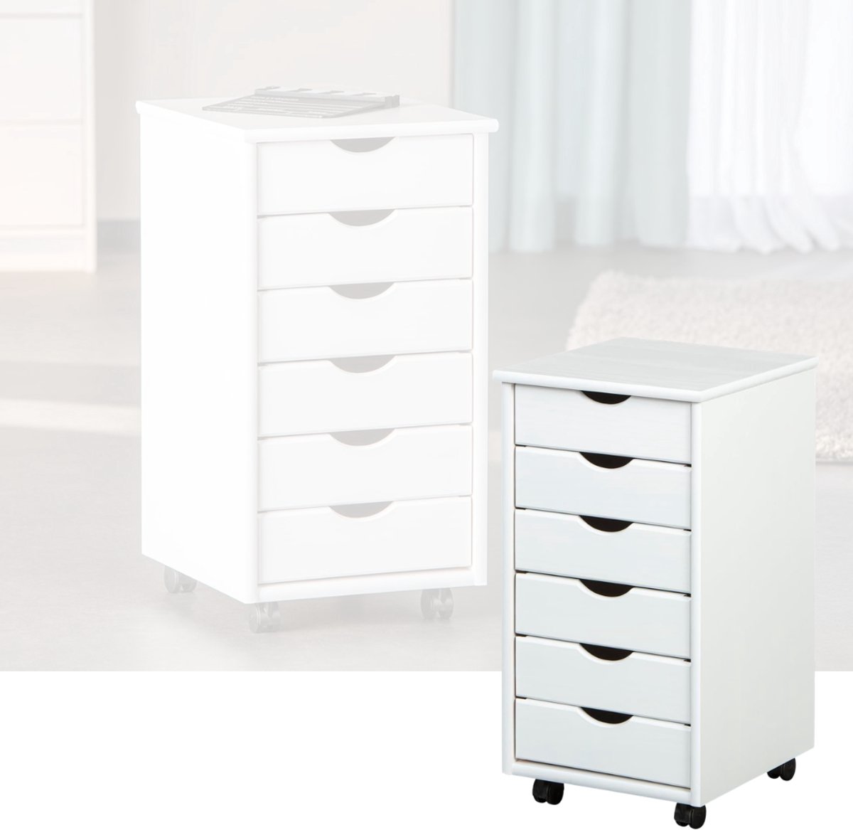 NBAP®Ladenkastje - Ladeblok Bureau Organizer - Archiefkast -Wit
