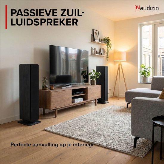 Audizio Arco passieve HiFi speaker - Vloerstaande speaker met 3x 4 inch woofers - 160W - Zwart — afbeelding 2