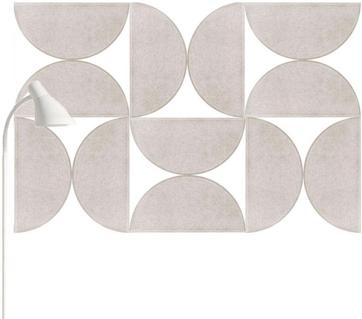 Zelfklevende vilt tegels 12 stuks - Halfronde akoestische panelen voor wand - Minimalistische prikbord decoratie - Geluiddempende wandtegels voor thuiskantoor - Kaki