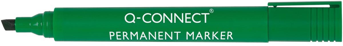 Q-CONNECT permanent marker, 2-5 mm, schuine punt, groen 10 stuks