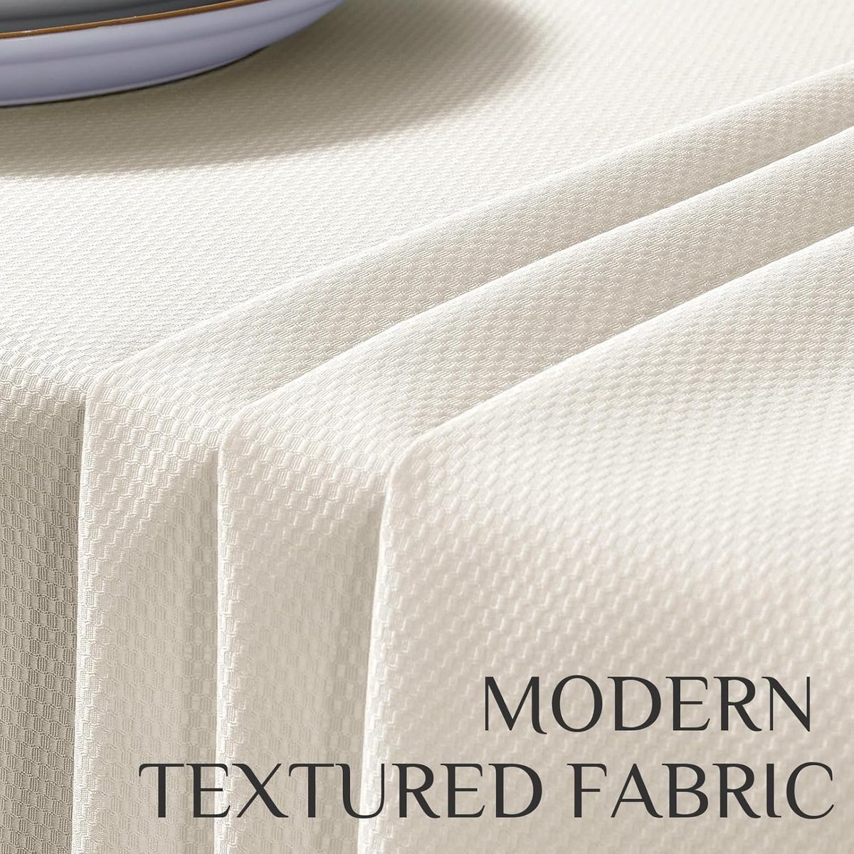 Tafelkleed Beige 80x80 cm Vierkant Jacquard Waterdicht en Vlekbestendig