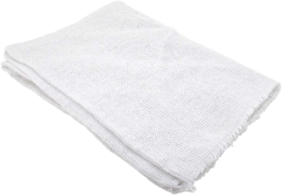 Set van 12 Witte Stippendoeken - Zeer Absorberend en Duurzaam
