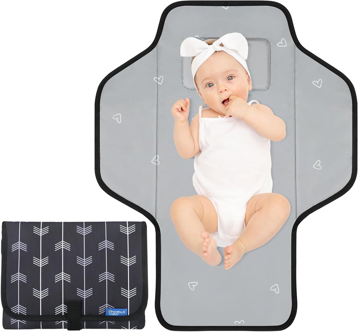 Draagbaar Aankleedkussen voor Baby - Waterdicht & Compact Verschoningsmat met Kussen voor Onderweg