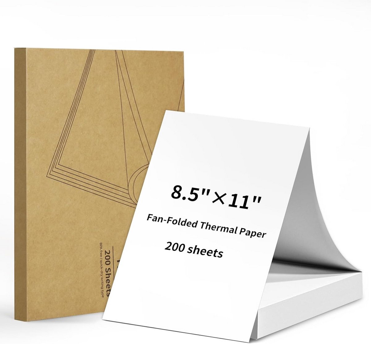 Thermisch Printerpapier US Letter (20x28 cm) Fanfold, Sneldrogend en Hoge Kwaliteit
