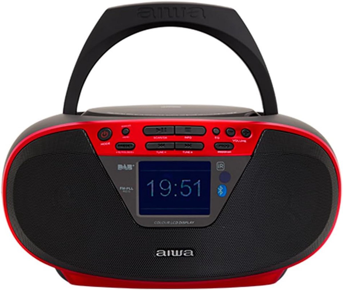 Draagbare CD Boombox met DAB+ Radio, Bluetooth en USB - Rood