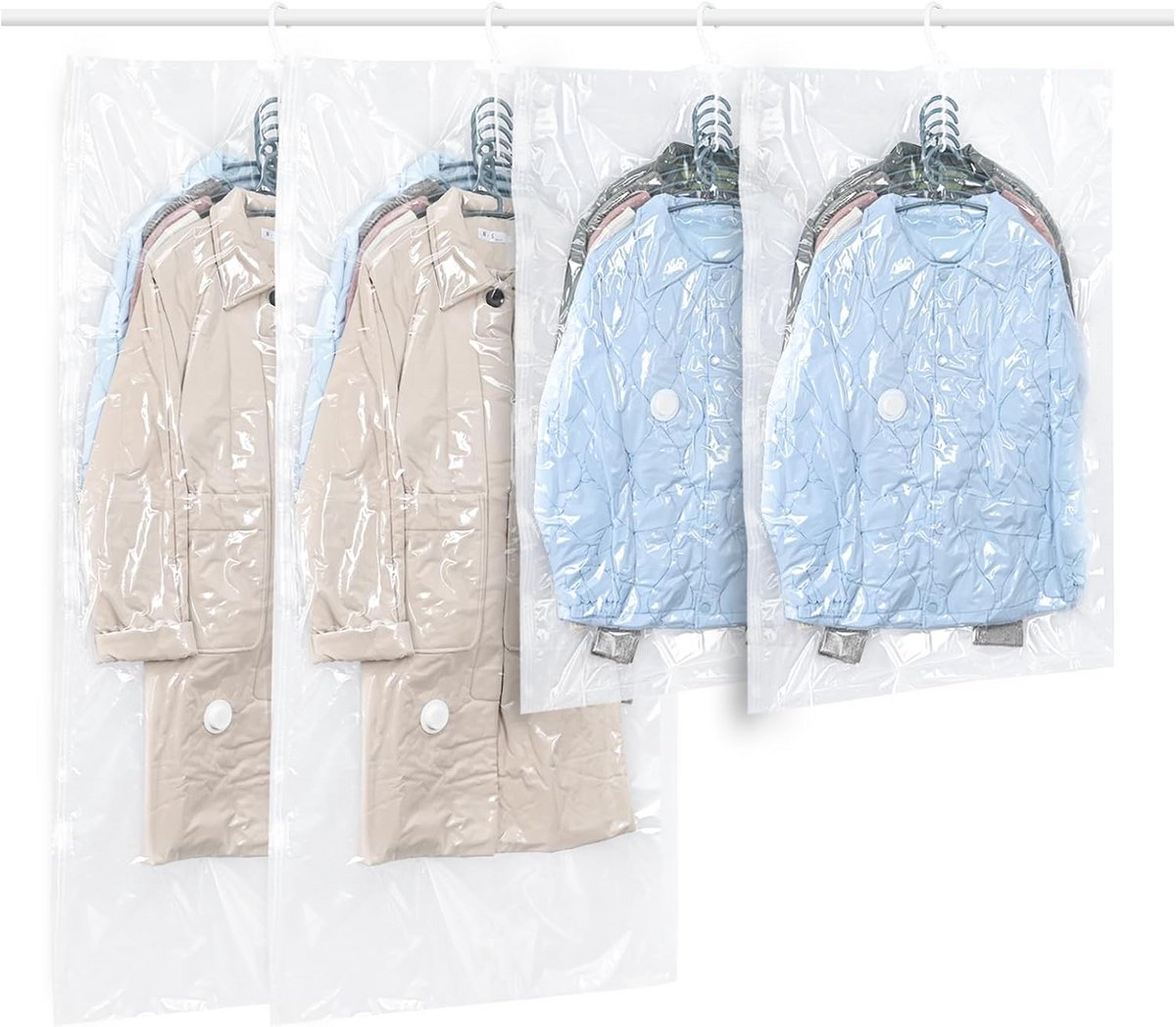 4x Hangende Vacuüm Opbergzakken voor Kleding - Ruimtebesparende Kast Organizer