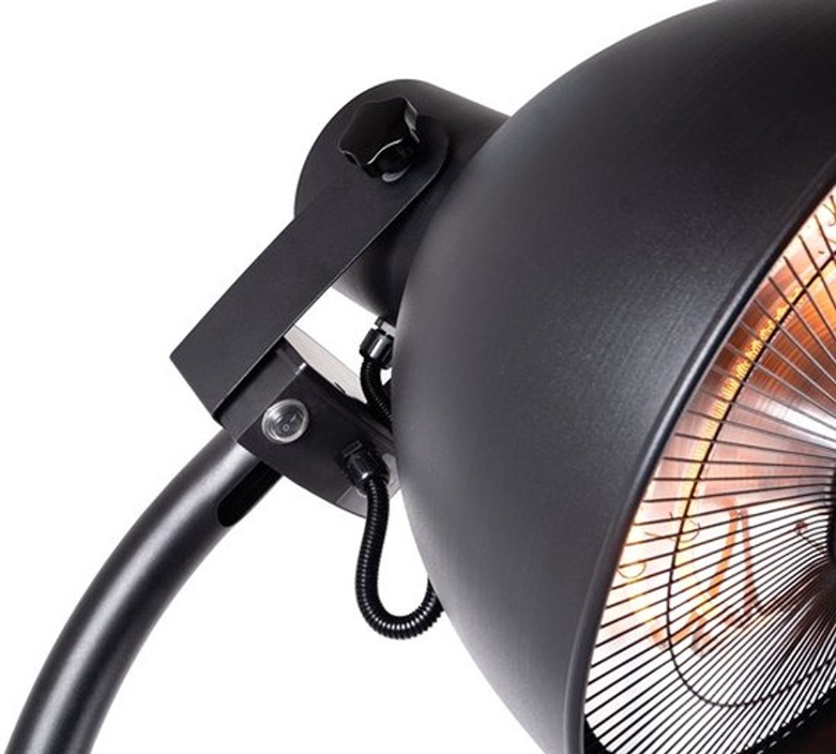 Perel - Staande Terrasverwarmer - Terrasverwarming - Lantaarnpaal - Warmtestraler - Trekschakelaar, Kantelbeveiliging, 3 Warmtestanden - in Hoogte Verstelbaar - Patioverwarming - Veranda Heater - Spatwaterbestendig - Warmtelamp voor Terras - 2000 W – foto 3