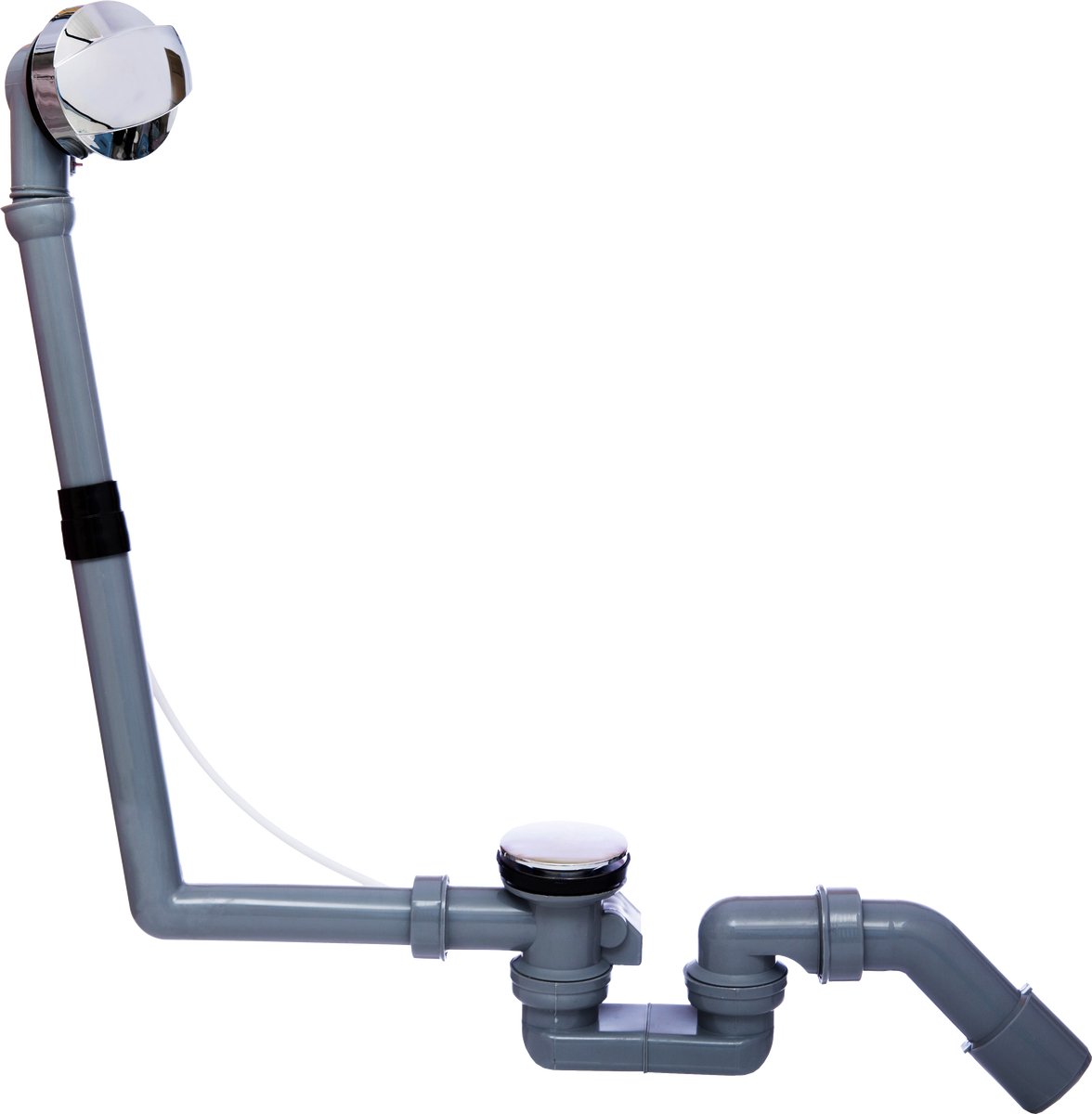 KIRCHHOFF ECO-SAVE KS Afvoer-En Overloopgarnituur Badkuip - Grijs - 1 1/2" - Met Waste