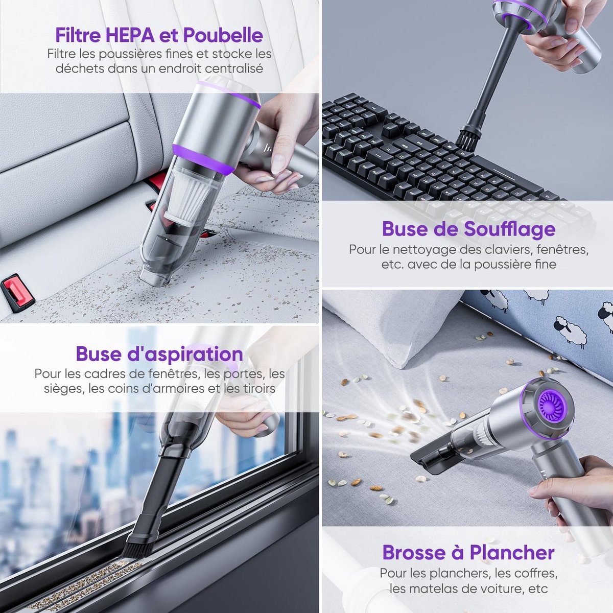 Zhengzhou Draadloze Handstofzuiger 26000PA Krachtig en Draagbaar - afbeelding 3