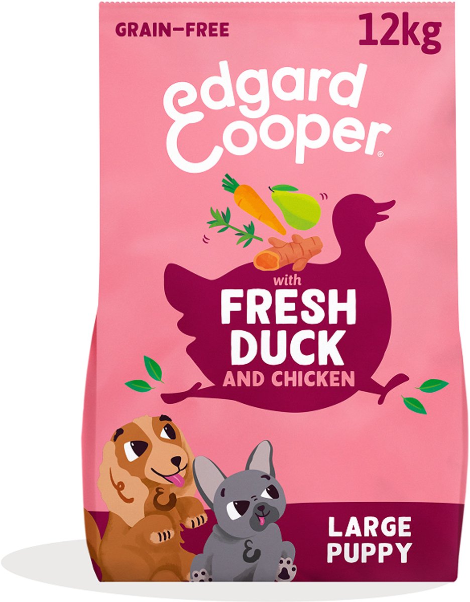 Edgard & Cooper Free-Run Duck Puppy Eend&Kip&Banaan - Hondenvoer - 12 kg Graanvrij