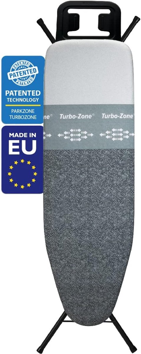 Strijkplank met Nieuwe Patent Technologie, Verstelbare Hoogte en Turbo Strijkzoolzone
