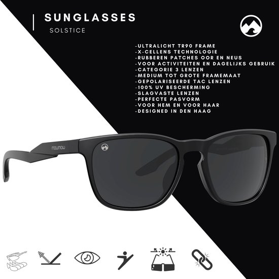 MowMow Solstice Zonnebril - Gepolariseerd - Heren - Dames - Zwart frame van MowMow — afbeelding 2
