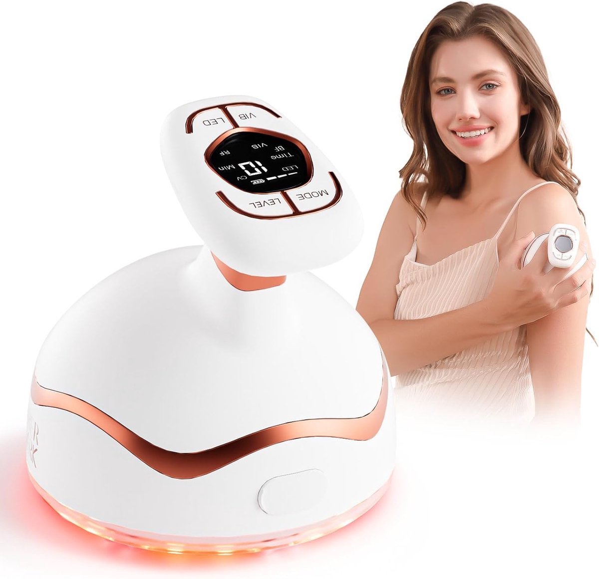 6-in-1 Cavitatie Massageapparaat - Anti-Cellulitis - RF & EMS - Ultrasoon - Huidversteviging - Rood & Blauw Licht Therapie - Body Contour
