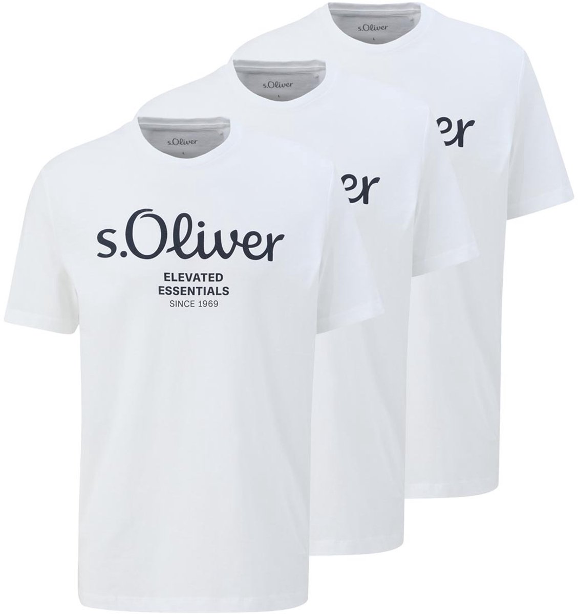 s.Oliver Heren t-shirt 3 pack Basic