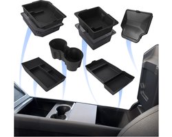 MMOBIEL Middenconsole Organizer voor Tesla Model Y/YL Juniper 2025–2026 & Model 3 2023–2025 Accessoires – 3-delige Auto Interieur Accessoires ABS & Siliconen – Antislip, Makkelijk te Reinigen