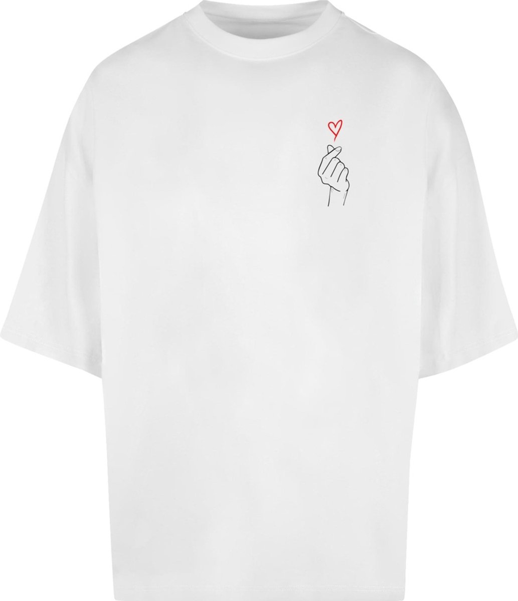 Merchcode - K Heart Huge Heren Tshirt - S - Wit