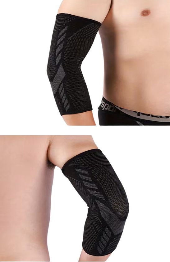 Elleboog Brace - Maat M - Elastische Elbow Sleeve voor Sport & Werk - Elleboog Ondersteuning met Compressie - Comfortabele Arm Bandage voor Tennis, Crossfit, Golf, Powerlifting en Fitness - Tennisarm Brace - Tenniselleboog Brace - Onderarm brace