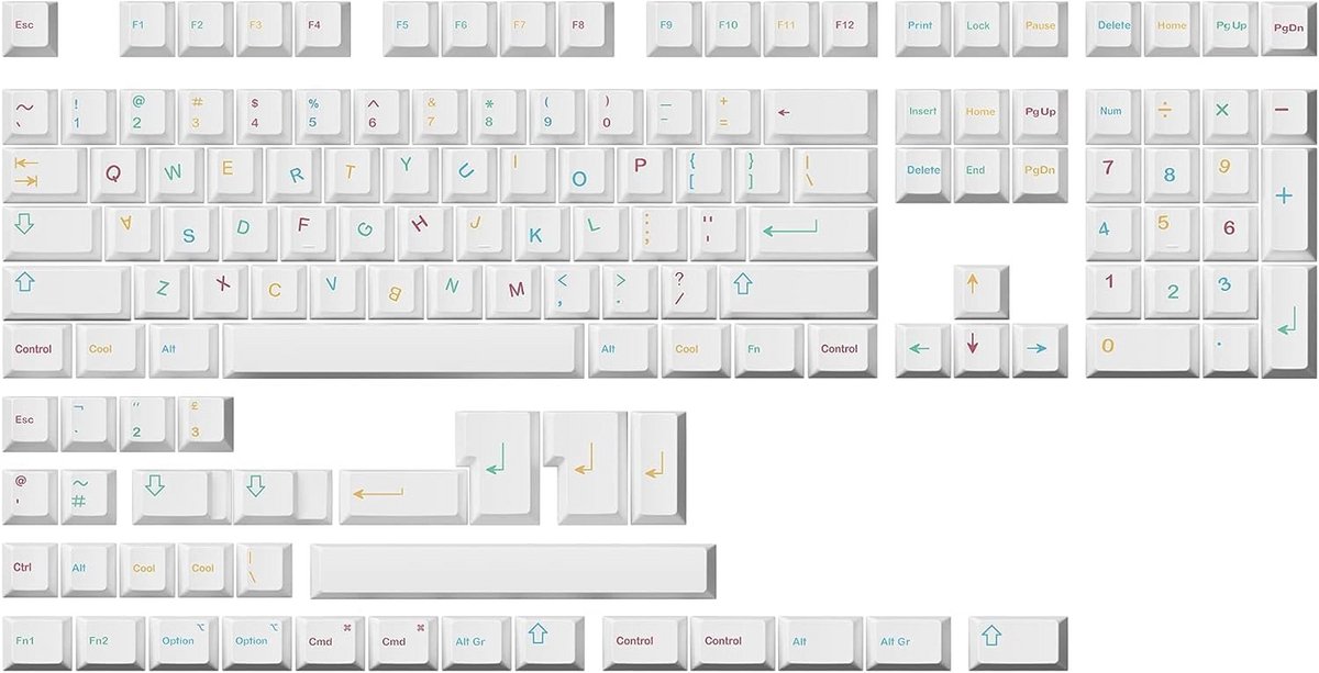 Dye Sublimatie PBT Keycap Set 139 Toetsen voor Mechanisch Toetsenbord Cherry Profiel