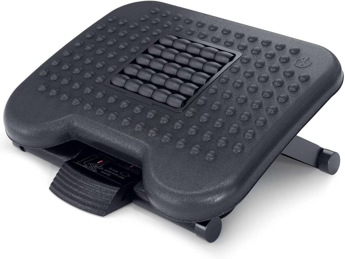 Ergonomische Voetensteun met Massagefunctie - Verstelbare Hoogte voor Bureau en Kantoor