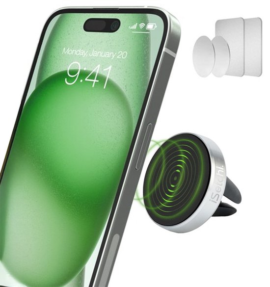 iSetchi Telefoonhouder Auto - Magnetisch - Metaal & Stevig - Off-Road & Drempel Proof - GSM Mobiel Houder - Autohouder - Universeel - Telefoonhouders Auto Ventilatie