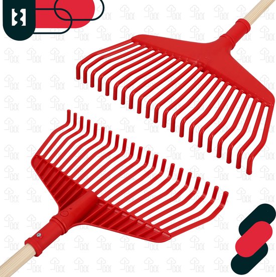 KOTARBAU Hark Met Bladeren, Plastic 38 cm, Houten Steel, Extra-Click van KOTARBAU — afbeelding 4