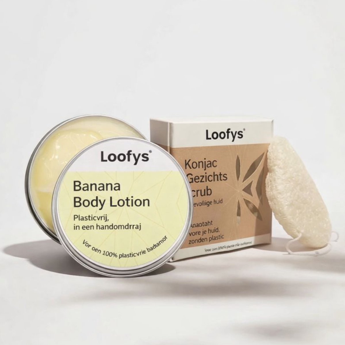 Verwen & Relax Cadeauset – Bodylotion 150ml + Konjac Gezichtsspons - Banana