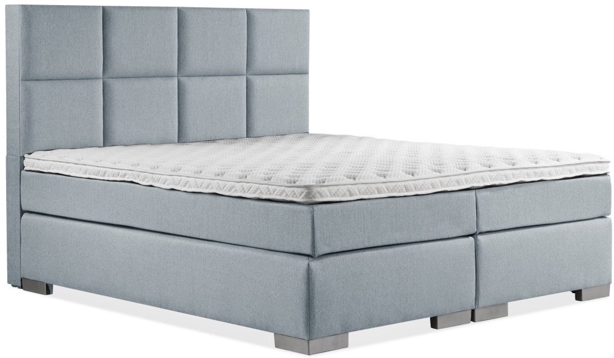 Boxspring Zen - 200x200 - Incl. 8-vaks hoofdbord - Blauw