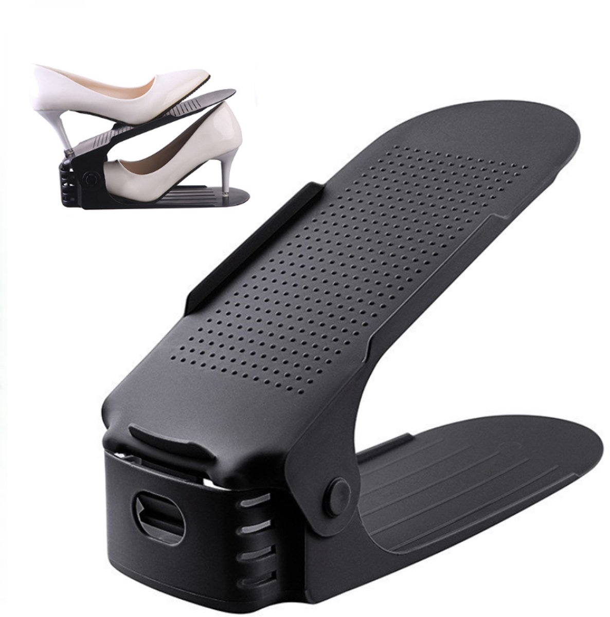 5 Stuks Schoenen opbergsysteem – Verstelbaar - Schoen organizer - Schoenenrek - Schoenenkast – Zwart - LOUZIR