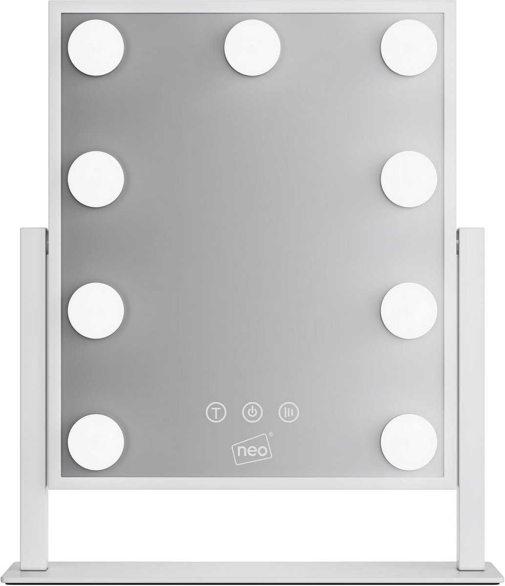 Professionele Hollywood Make-up Spiegel met 9 LED Lampen en 3 Kleurmodi