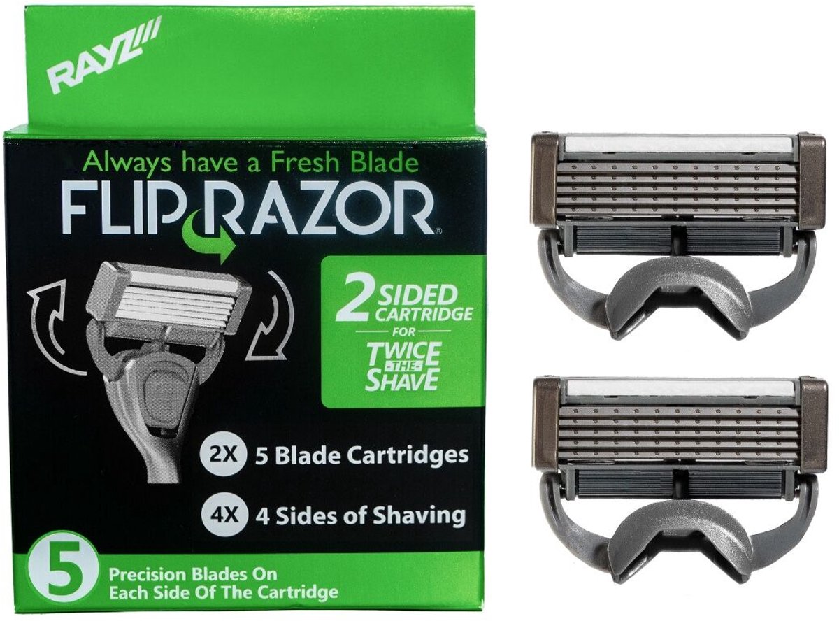 Flip Razor Men’s 5 Blade -Navul Mesjes 2 stuks = 4 stuks