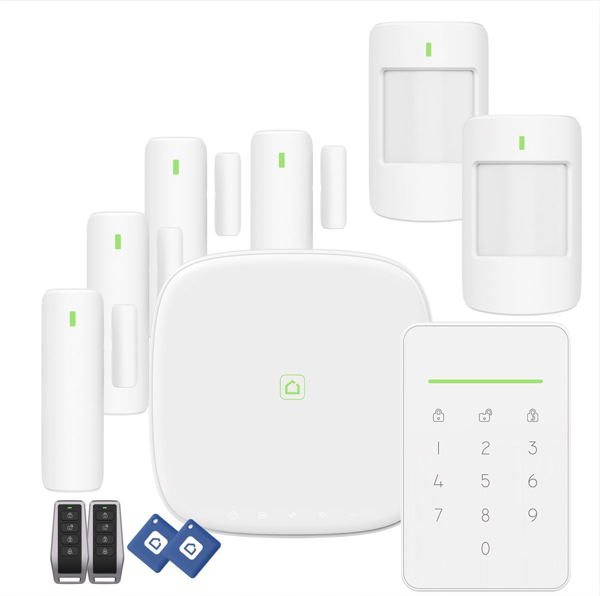 Hozard® Alarmsysteem S Pro - 4G & WiFi & CMS Supported - Draadloze Smart Home Beveiligingssysteem - 11-Delig