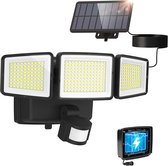 LUTEC Solis - LED solar security wandlamp voor buiten - PIR bewegingssensor - 700Lm - 7000K helder wit licht - IP44 weerbestendig - Zwart