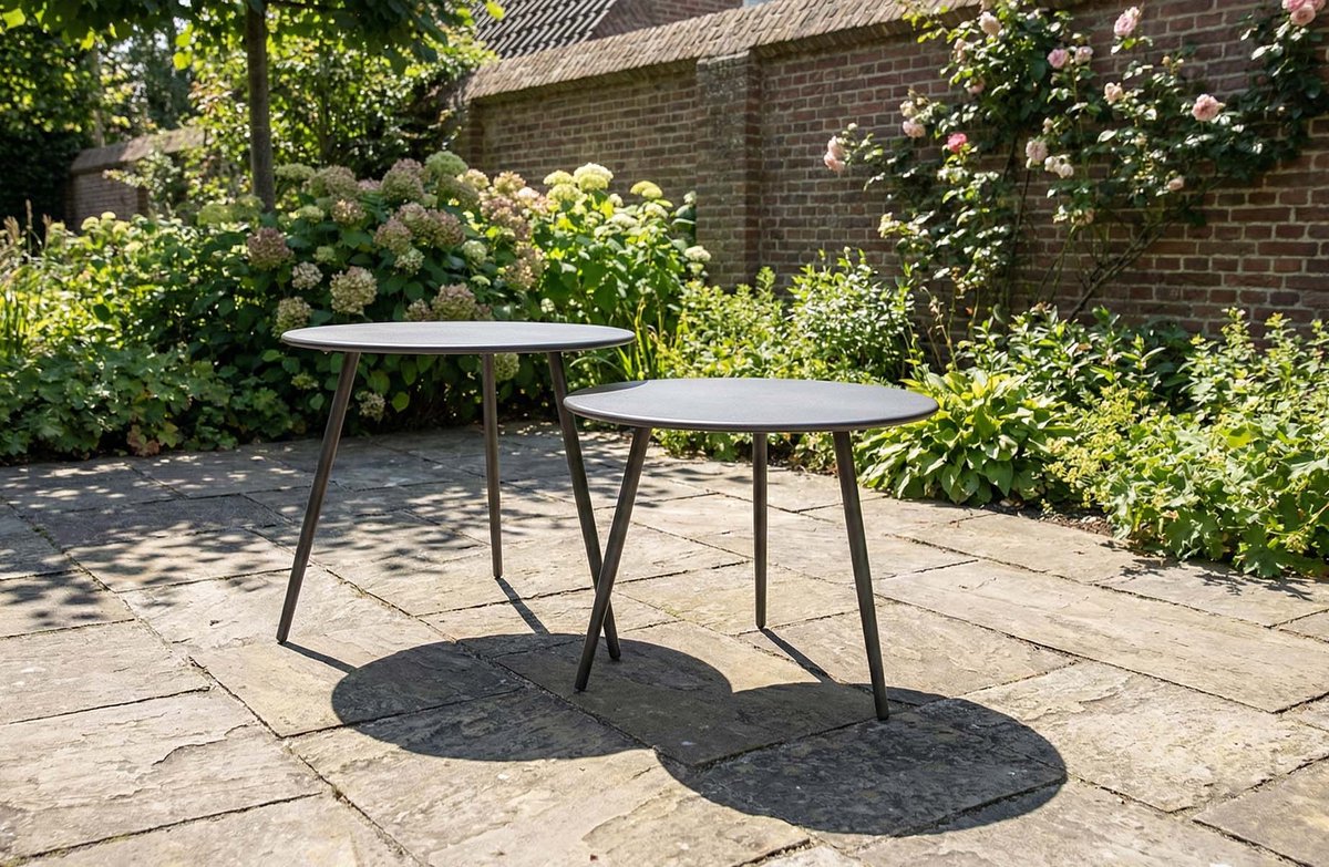 Lesli Living Table d'appoint Rafael - 60x41 cm - Gris