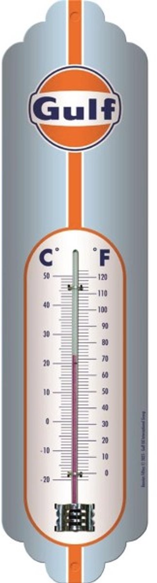 Thermometer - Gulf Logo 1963 (leuk item voor garage man cave schuur)