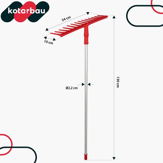 KOTARBAU Hark, Plastic 54 cm, 14 Tanden, Aluminium Steel, Extra-Click van Merkloos	 — afbeelding 4