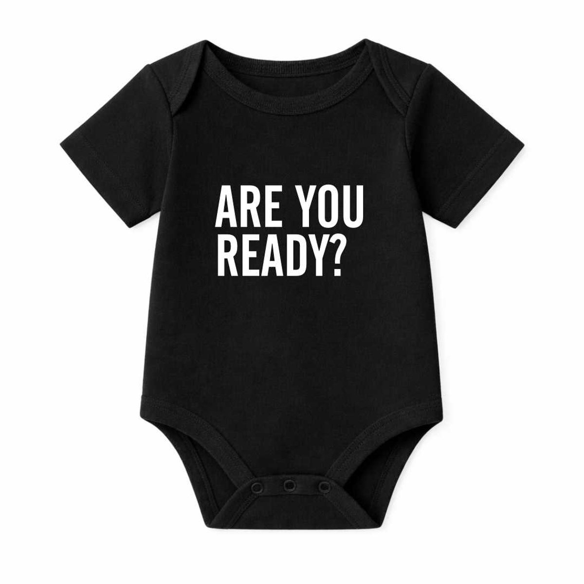 Romper Are you ready? - zwart - korte mouw