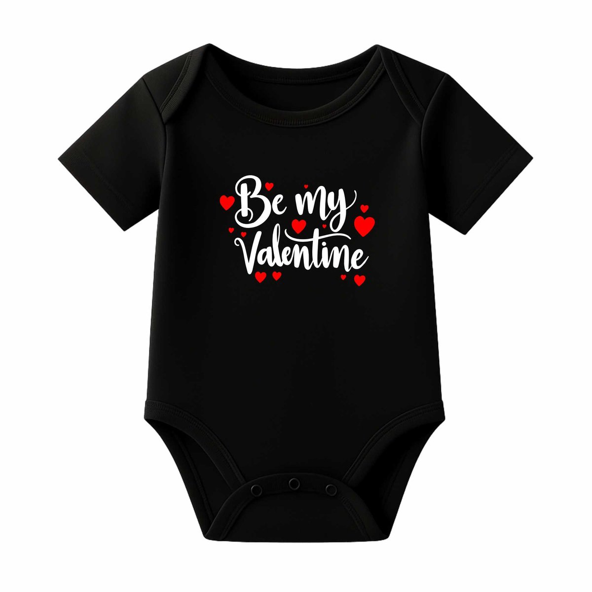 Romper Be my valentine - zwart - korte mouw