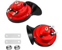 Luchthoorn-2-delige 12-volt luchthoorn-luchthoorn auto-300DB Super Luide Auto Luchthoorn - Waterdichte Luchthoorn Vervangende Kit - Universele Auto-onderdelen voor Auto's, Motoren, Vrachtwagens, Fietsen, Boten - Rood