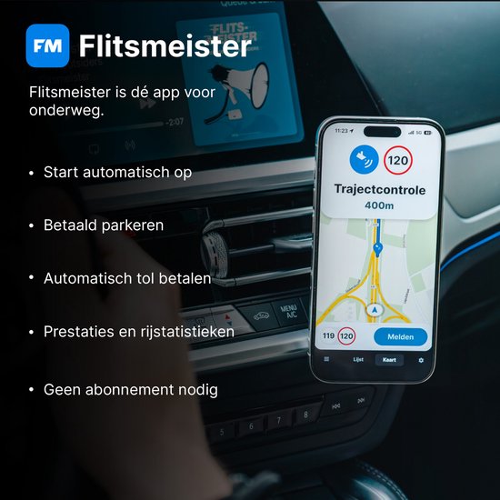 Flitsmeister DOT – Flitser- & Trajectcontrole Meldingen – LED & Audio – Schermvrij Rijden – Werkt met Flitsmeister App