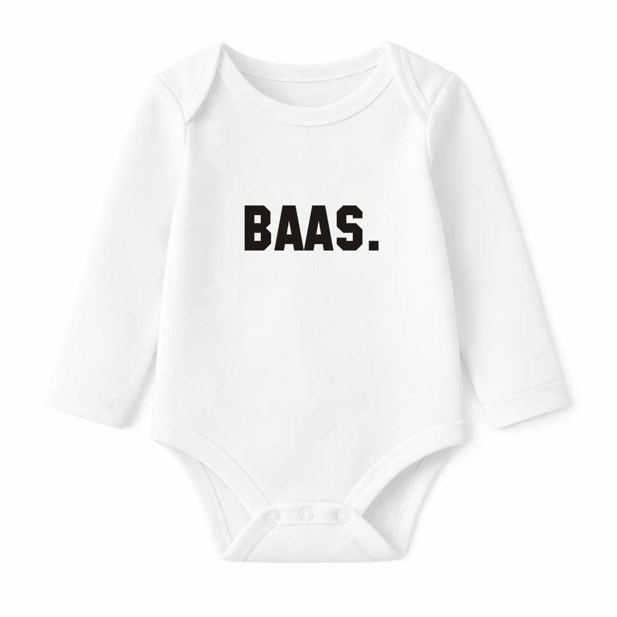 Romper Baas - wit - lange mouw
