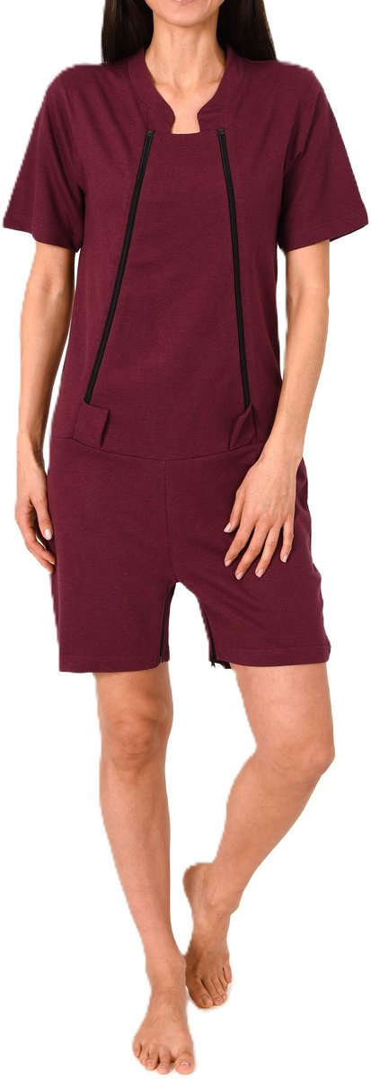 Dames Alzheimer Verpleeg Jumpsuit korte mouwen Overall met rits aan de voorkant en been